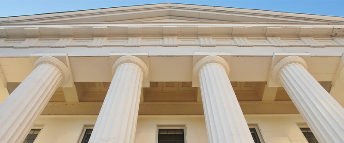 White Government building with 4 columns